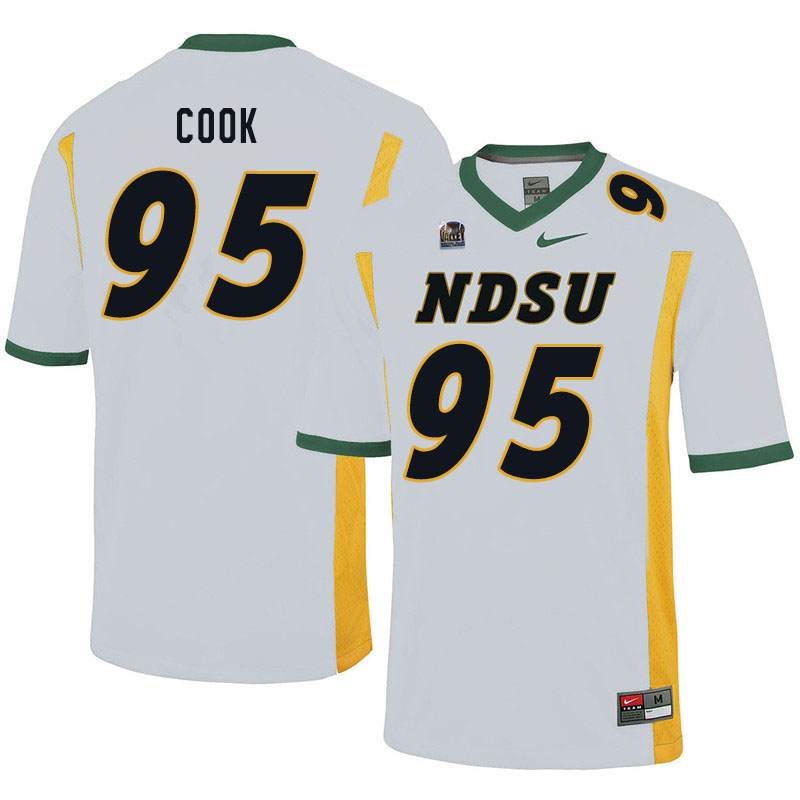 Men #95 Brendan Cook North Dakota State Bison College Football Jerseys Sale-White - Click Image to Close